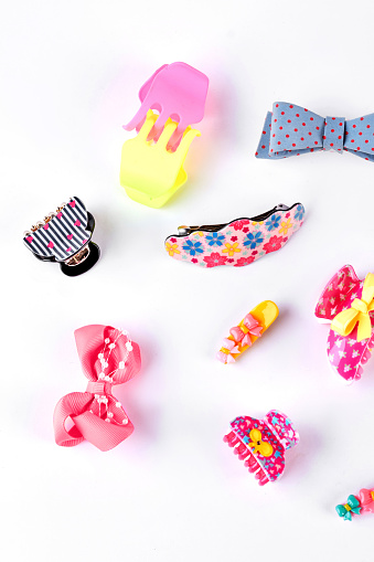 Collection Of Colorful Hair Clips For Kids Stock Photo - Download Image Now  - Art, Arts Culture and Entertainment, Backgrounds - iStock