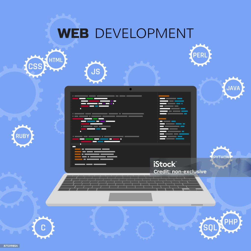 Infographic Web Programming Web Development Infographic Programming And Coding Concept Stock ...