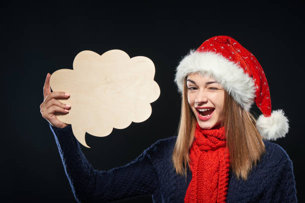 istock Xmas woman with thought bubble 871324052