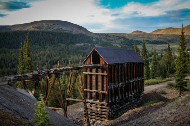 a well preserved mining structure from the 19th century gold rush of the american west.