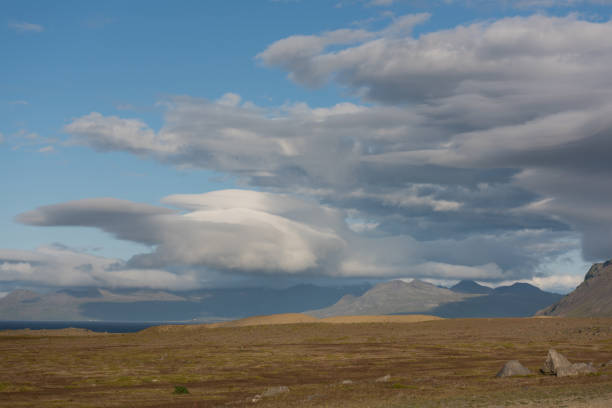 View of Icelandic valley during summertime