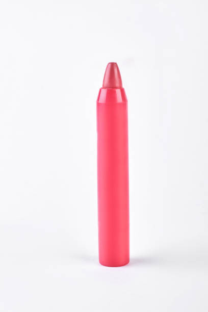 istock Red lipstick-pencil, white background. 871327302