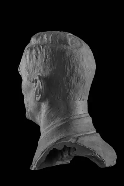 Photo of White plaster bust, sculptural portrait of the modern man