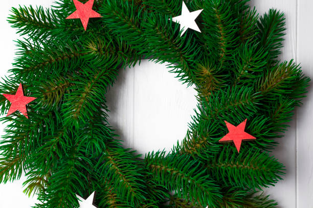 istock Christmas wreath with stars 871331862