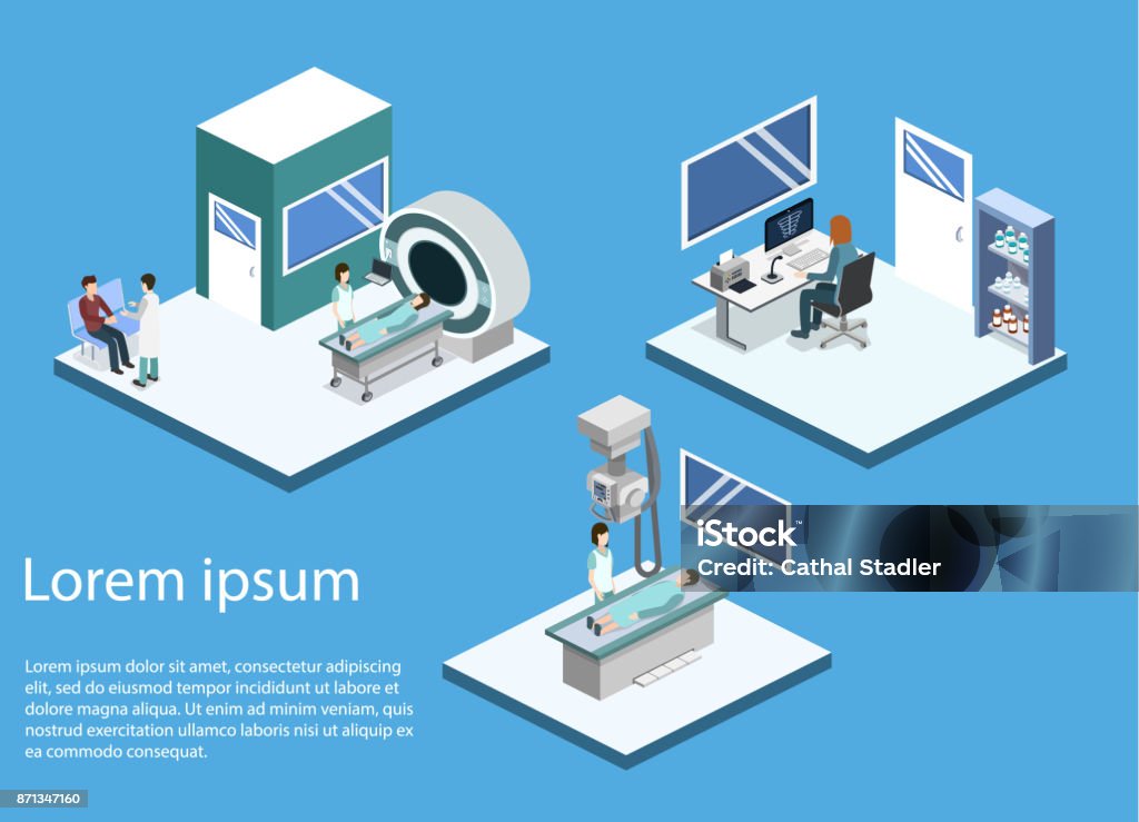 Mri Isometric Isometric 3d Vector Illustration Set Roentgen Xray Study And Mri Stock ...