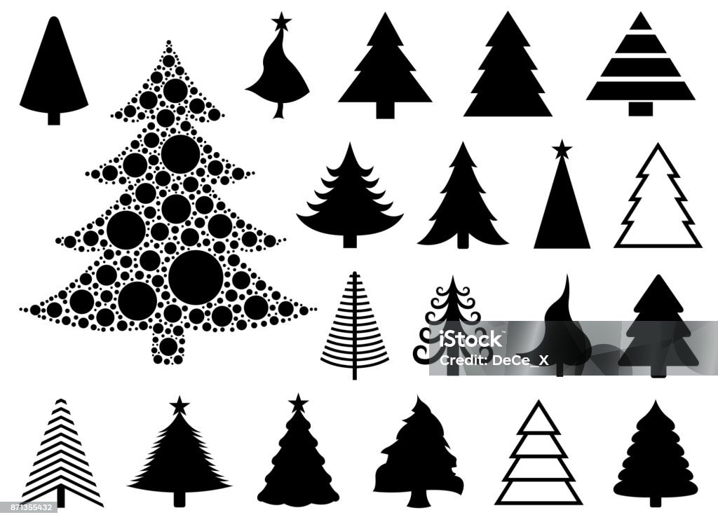 Reihe von verschiedenen Weihnachtsbäume - Lizenzfrei Weihnachtsbaum Vektorgrafik