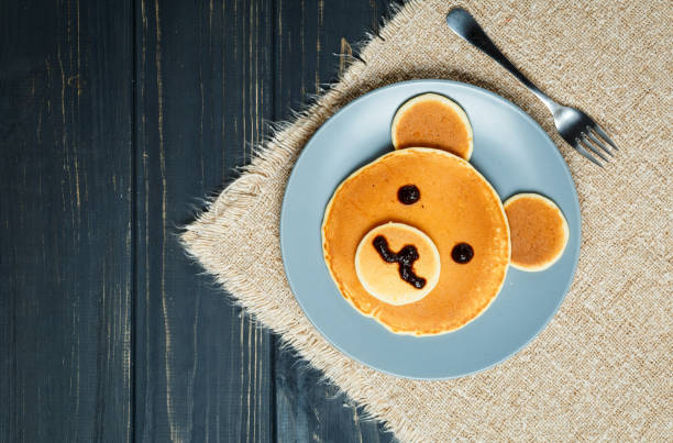 Kid Pancakes Breakfast in The Form of Bears