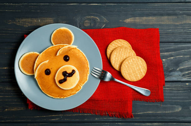 istock Kid Pancakes Breakfast in The Form of Bears 871365570