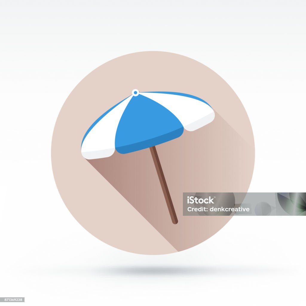 Umbrella Icon Flat style with long shadows, beach umbrella vector icon Parasol stock vector