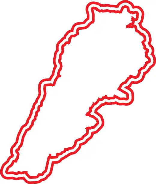 Vector illustration of Lebanon Outline