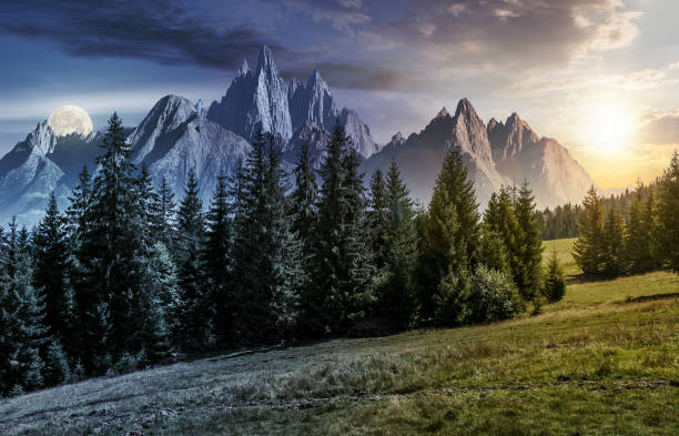 istock time change concept over forest and rocky peaks 871376438