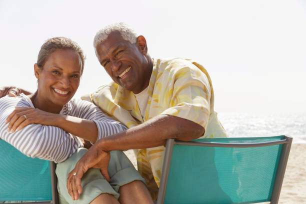 istock Couple Relaxing on Beach 871379394