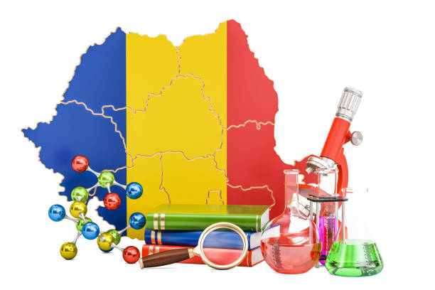 istock Scientific research in Romania concept, 3D rendering isolated on white background 871381198