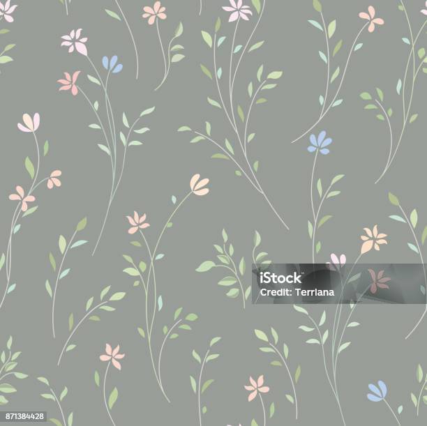 Floral Seamless Pattern Flower Background Flourish Garden Text Stock  Illustration - Download Image Now - iStock