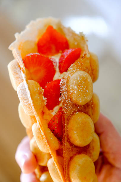 istock Bubble waffle, also knows as egg waffle, is a popular dessert treat from Hong Kong. 871401708