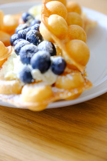 Crispy bubble waffles are made in a special honeycomb mould, it's a popular treat in Hong Kong and it's coming in the food trend in the UK