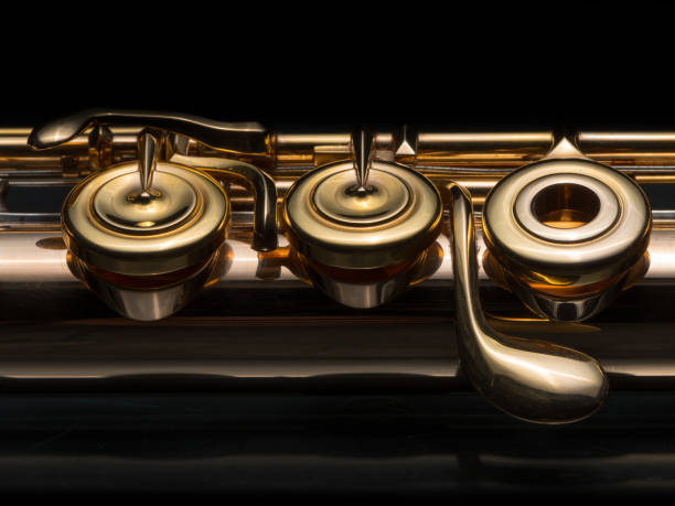 istock Details, keys of a golden flute 871410154