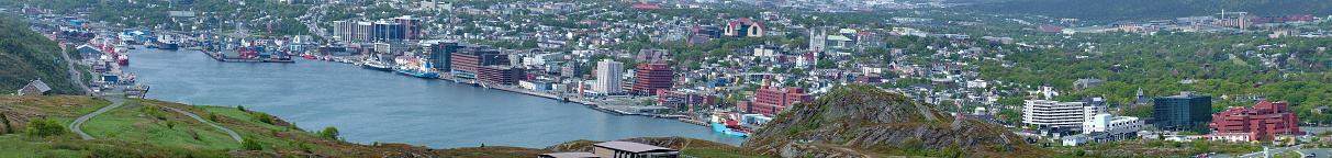St John's Harbour and city. Newfoundland. Canada.  Panoramic View