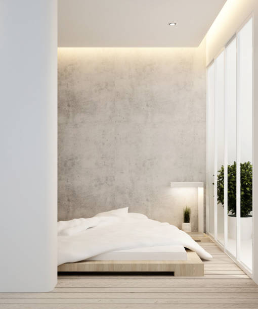 istock bedroom and balcony in hotel or apartment - Interior design - 3D Rendering 871421512
