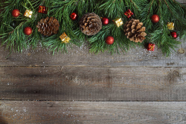 istock Christmas card on wooden background 871425302