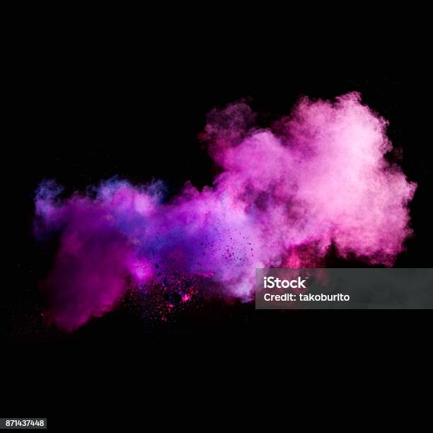 Colorful Powders Stock Photo - Download Image Now - Smoke - Physical Structure, Pink Color, Colors