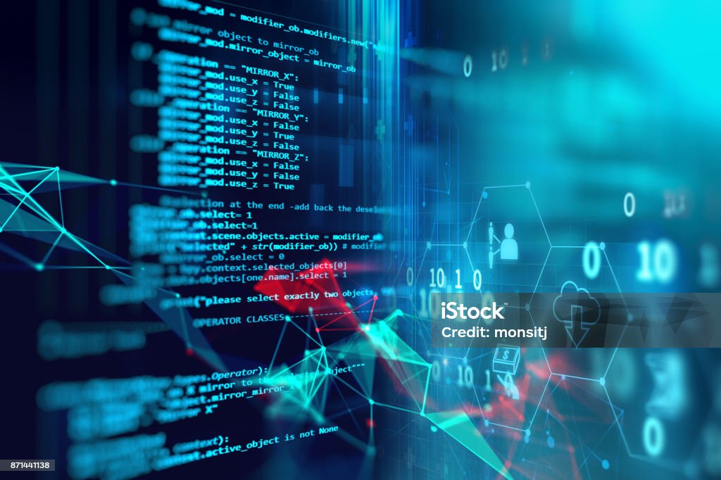 desktop source code and technology background... Programming Code Technology Background Of Software Developer And ...