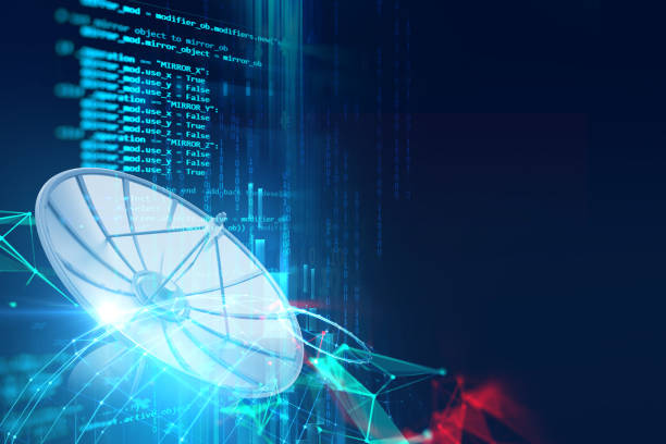 istock 3d illustration of Satellite dish  on abstract technology background 871441238