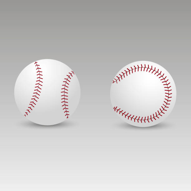 illustrations, cliparts, dessins animés et icônes de balle de baseball avec ombre doux. vector. - baseball sport vector illustration and painting