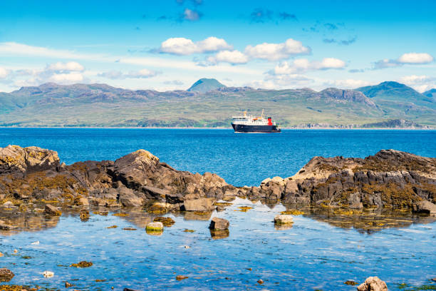 ferry as seen from armadale isle of skye scotland - mallaig imagens e fotografias de stock