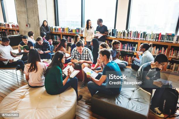 Sesión De Educación Diversas Foto de stock y más banco de imágenes de Comunidad - Comunidad, Biblioteca, Universidad