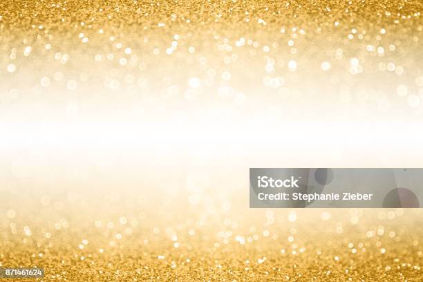 Foto de Glitter Ouro Fronteira Fundo De Banner Para Aniversário Natal Ou Aniversário e mais fotos de stock de Ouro - Metal