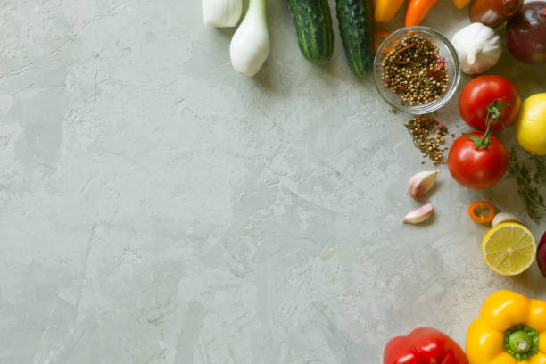 istock Organic food background. Vegetables on the table 871464320