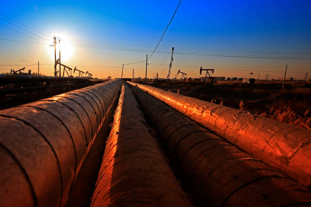 istock Oil pipeline, industrial equipment 871464362
