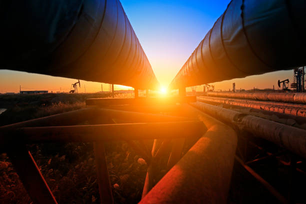 istock Oil pipeline, industrial equipment 871464500