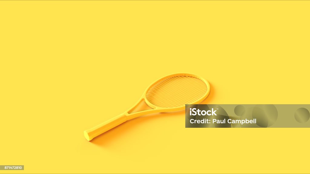 Yellow Tennis Racket Yellow Tennis Racket 3d illustration 3d rendering Tennis Stock Photo