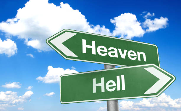 wybór - heaven hell road sign sign zdjęcia i obrazy z banku zdjęć