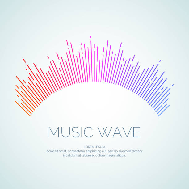 Vector illustration of music wave in the form of the equalizer Vector illustration of music wave in the form of the equalizer on white background background studio water stock illustrations