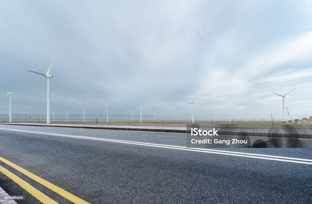 wind turbines in west China qinghai province,china,asia. Qinghai Province Stock Photo