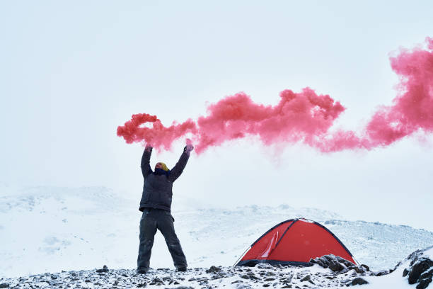 istock Distress signal of lost hiker 871491098