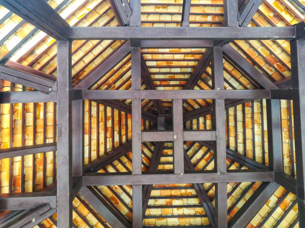 istock Pattern of tile and wooden roof. 871491574