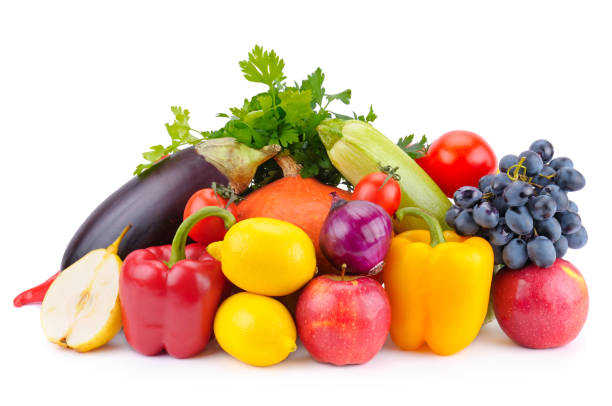 istock fruits and vegetables isolated on white background 871493994