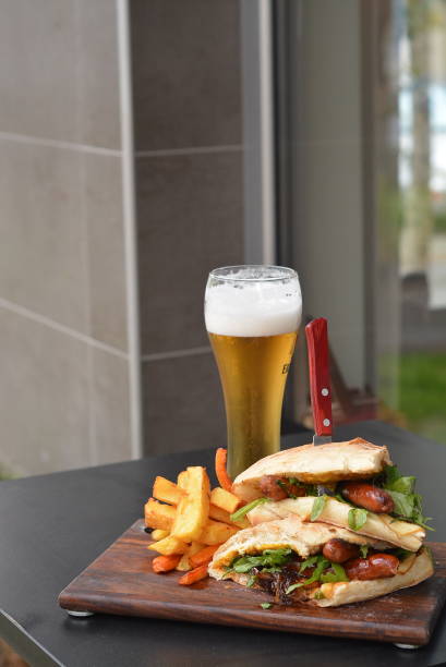 istock Tasty sandwich with Fries 871497218
