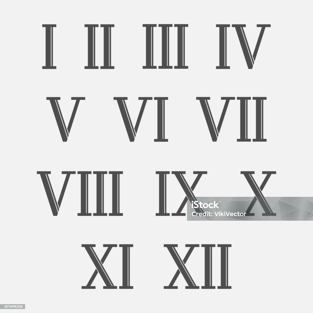 Roman Numerals Vector Set Stock Illustration - Download Image Now - Roman,  Number, Number 3 - iStock