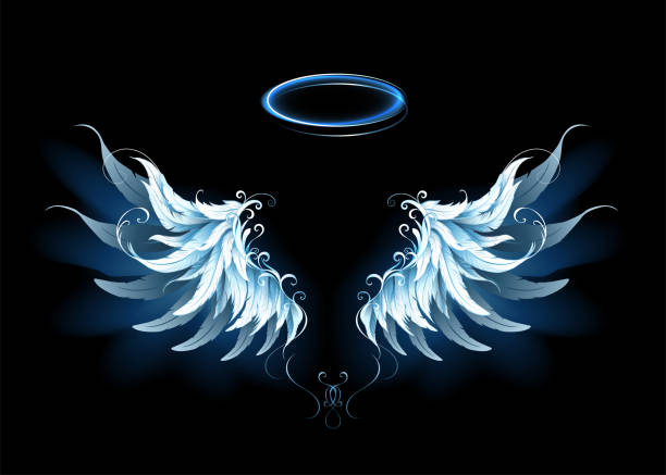 Blue Angel Wings Stock Illustration - Download Image Now - Animal Wing,  Glowing, Angel - iStock