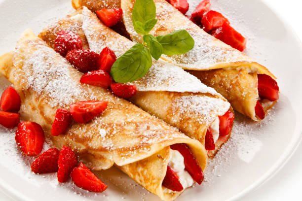 istock Crepes with strawberries and cream 871501972