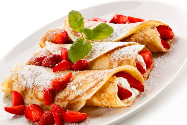 istock Crepes with strawberries and cream 871502044