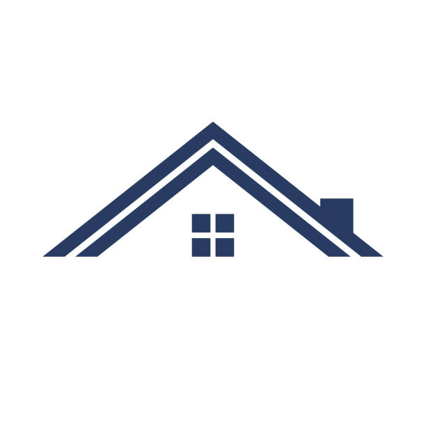 illustrazioni stock, clip art, cartoni animati e icone di tendenza di grafica semplice sul tetto minimalista - tetto