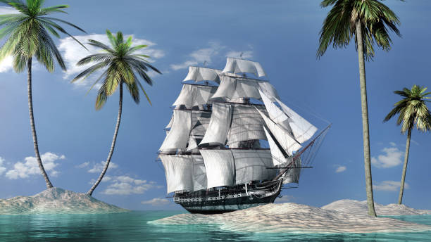 istock Palms on the azure islands 871502726