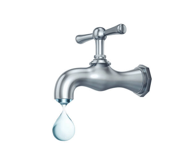 istock Water tap with big drop of water 871517240