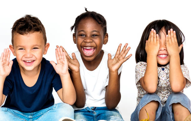 Children in group having fun together
